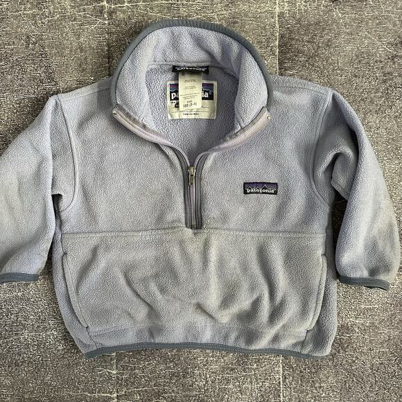 Kids Patagonia Marsupial Pastel Purple 1/2 Zip Pullover Fleece Jacket Sz XXS 3-4